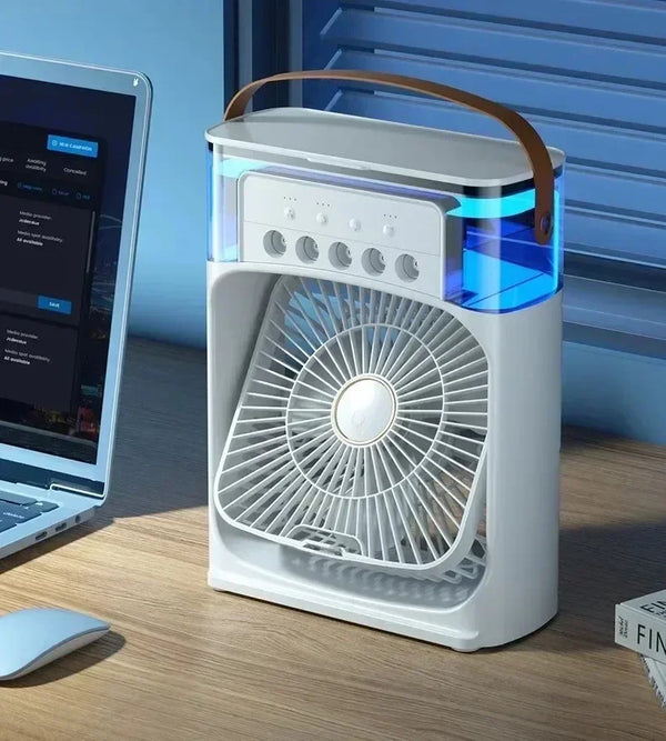 Mini USB Air Cooler with LED Light & Humidifier